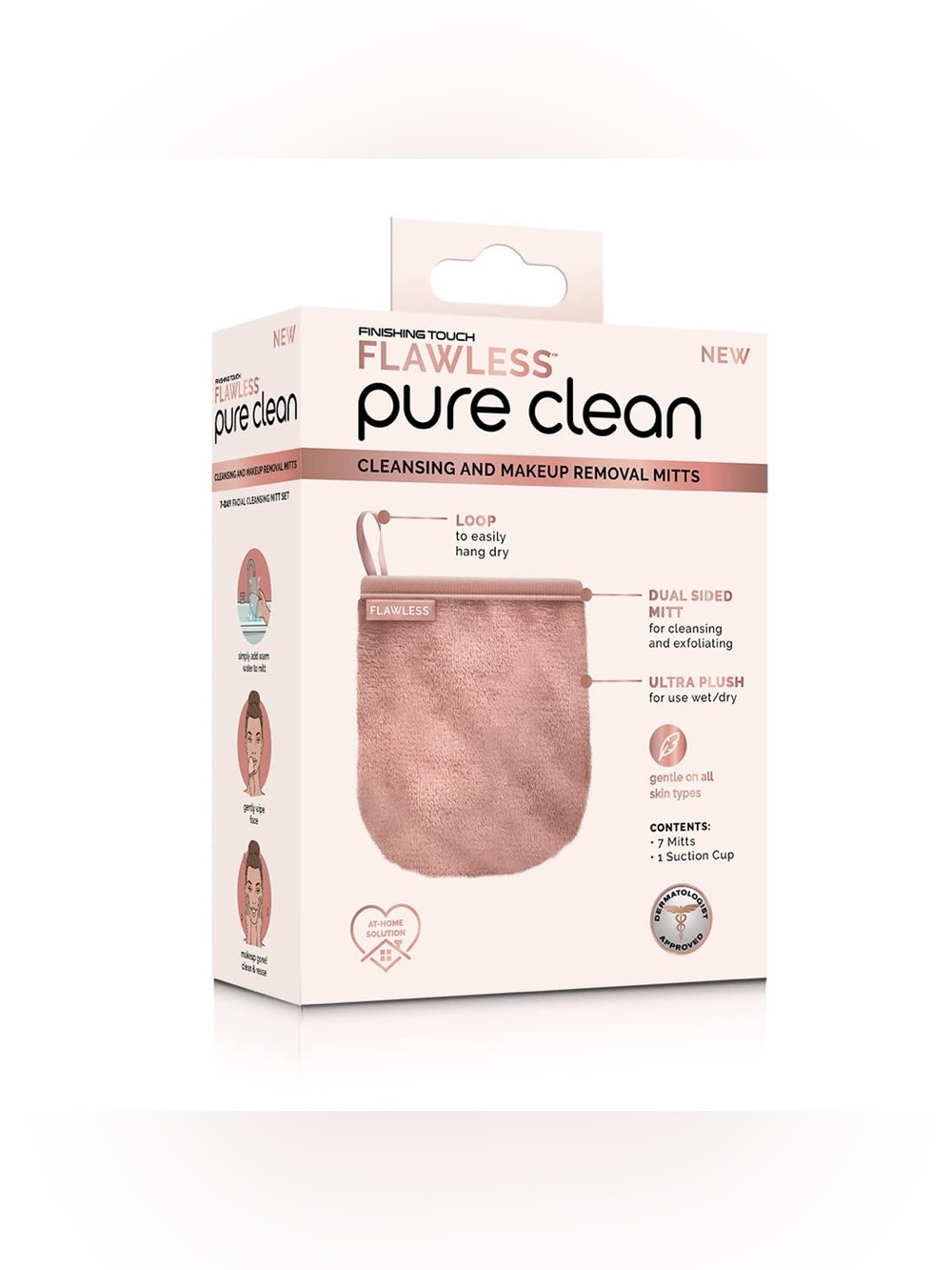 Finishing Touch Flawless Pure Clean Cleansing & Makeup Removal Mitts NWT | 7 ct
